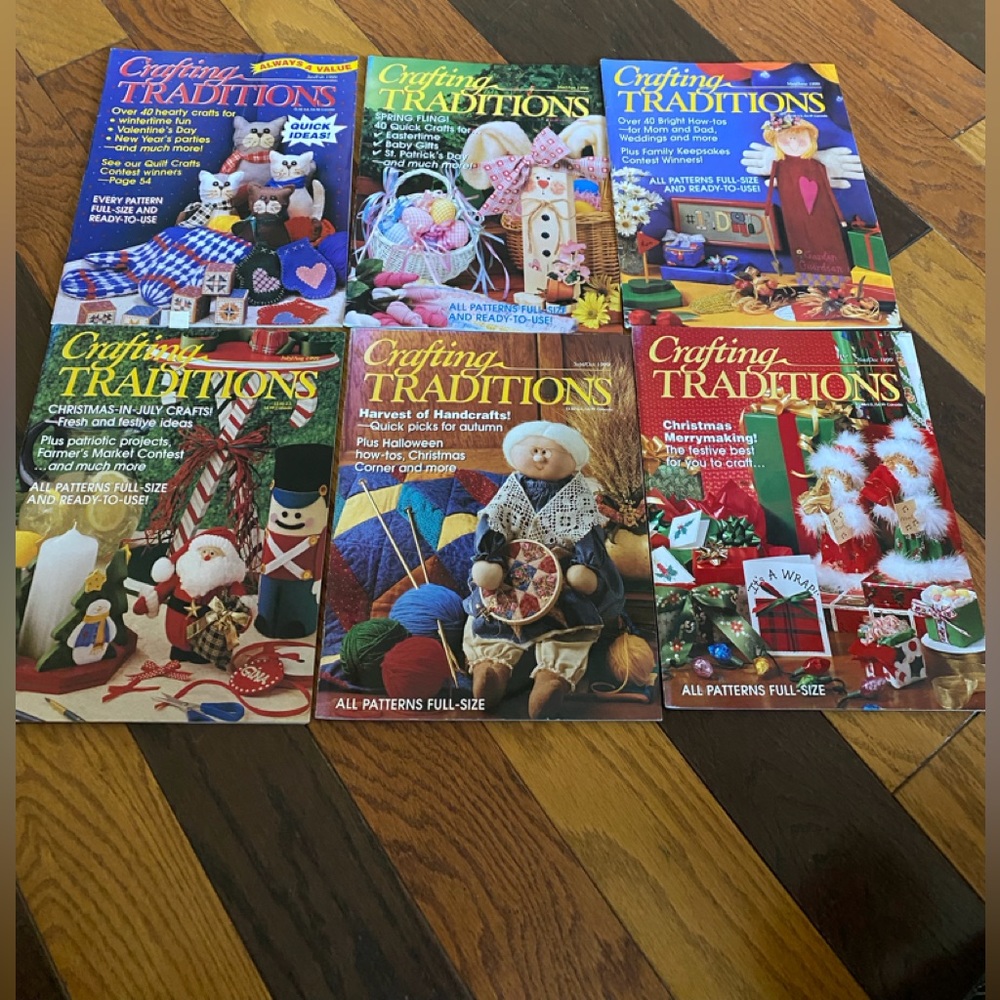 6 vintage Crafting Traditions magazines all of 1999 in Great condition